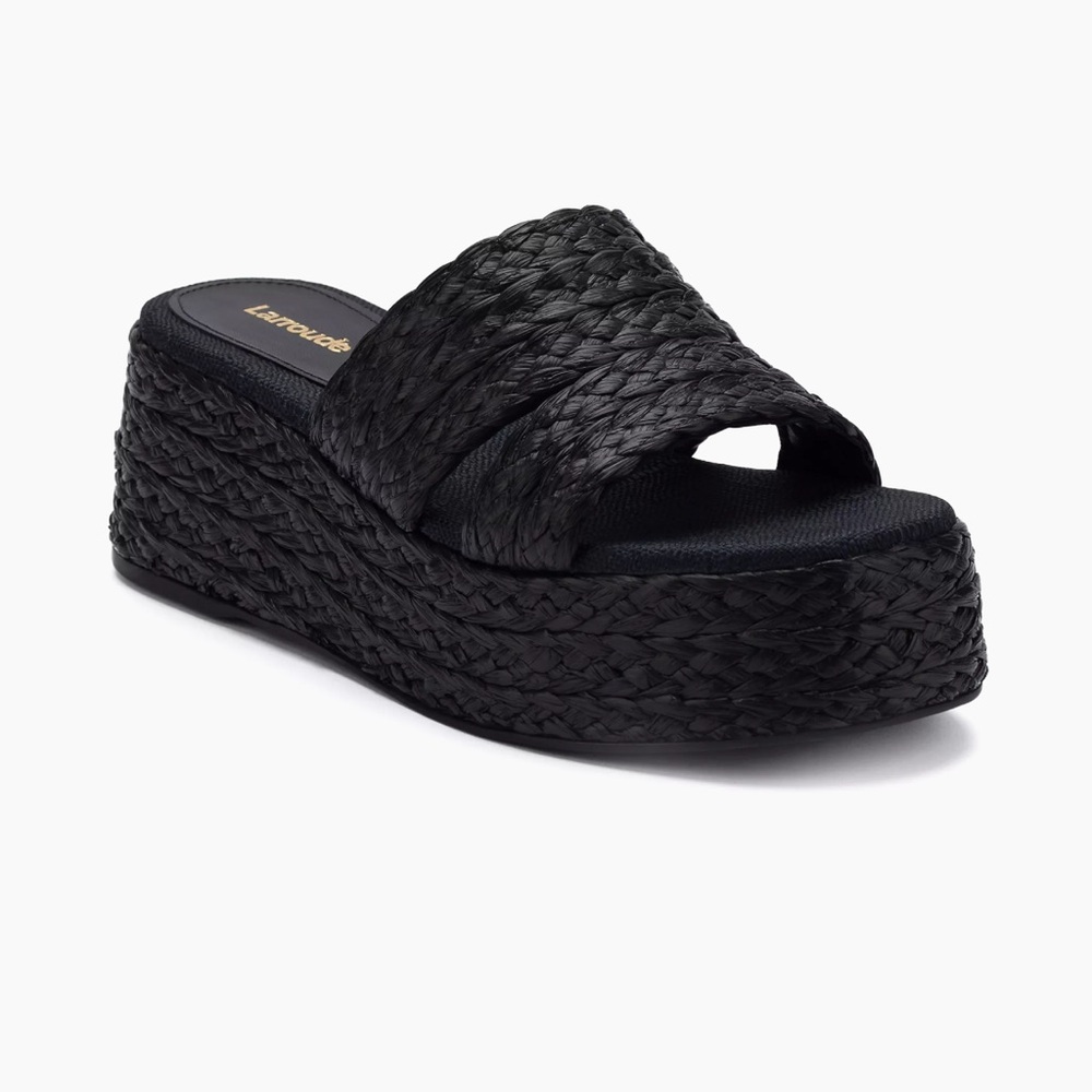 Larroudé

Ash Raffia Flatform Sandals
